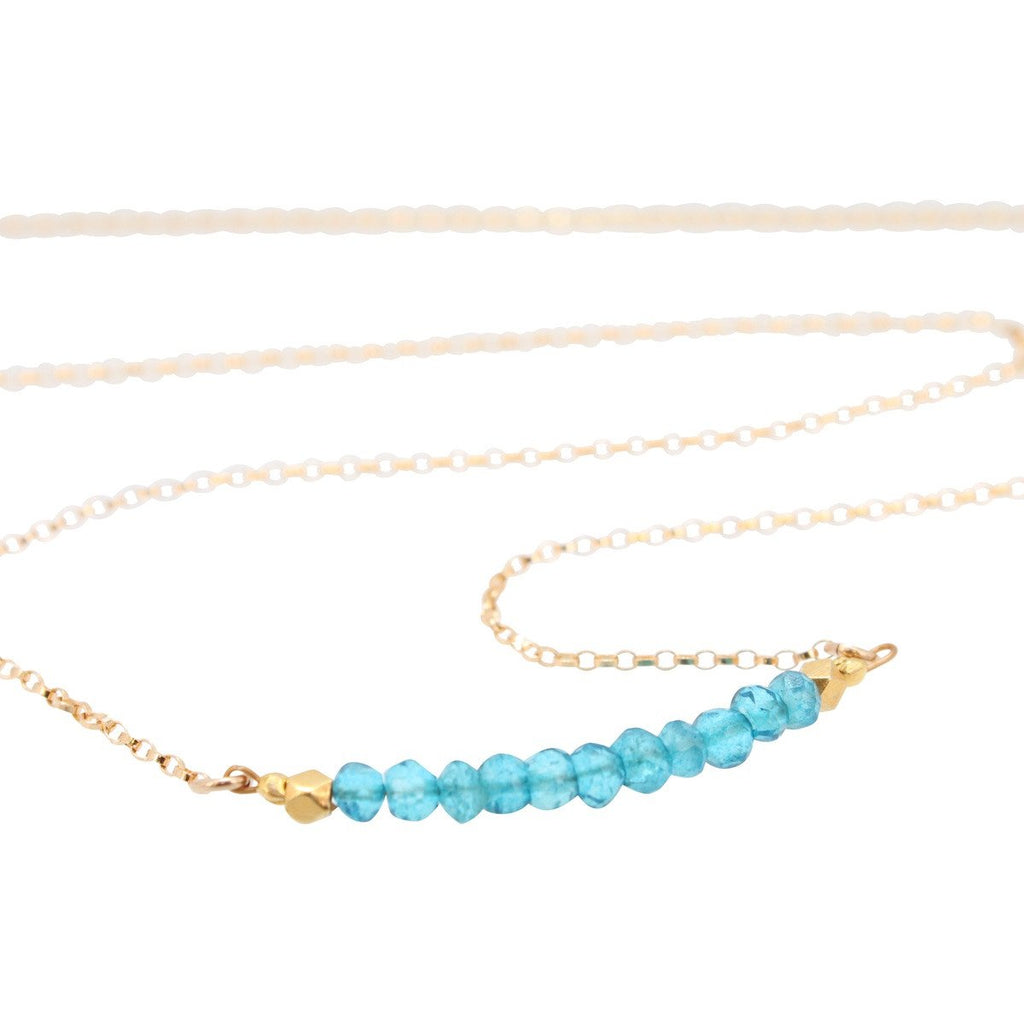 Gemstone Bar Necklace in Chakra Stones