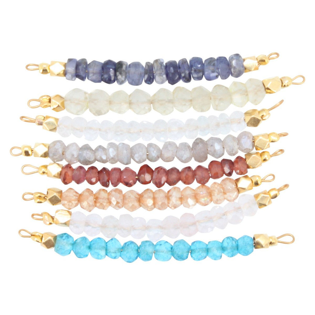 Gemstone Bar Necklace in Chakra Stones