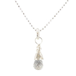 Crown Chakra - Crystal Quartz Briolette Necklace