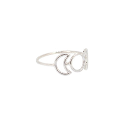 Triple Moon Phase Ring in Sterling Silver