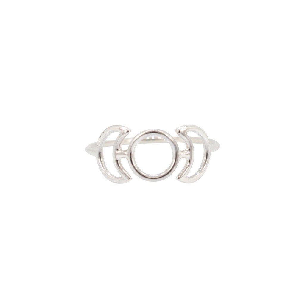 Triple Moon Phase Ring in Sterling Silver
