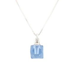 Faceted Crystal Essential Oil Diffuser Necklace, Blue