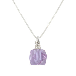 Faceted Lavender Crystal Essential Oil Diffuser Necklace