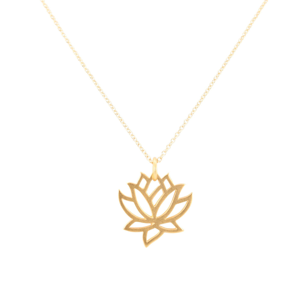 24kt Gold Plated Bronze Lotus Necklace