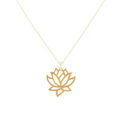 24kt Gold Plated Bronze Lotus Necklace