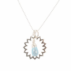 Blue Topaz Throat Chakra Necklace in Sterling Silver