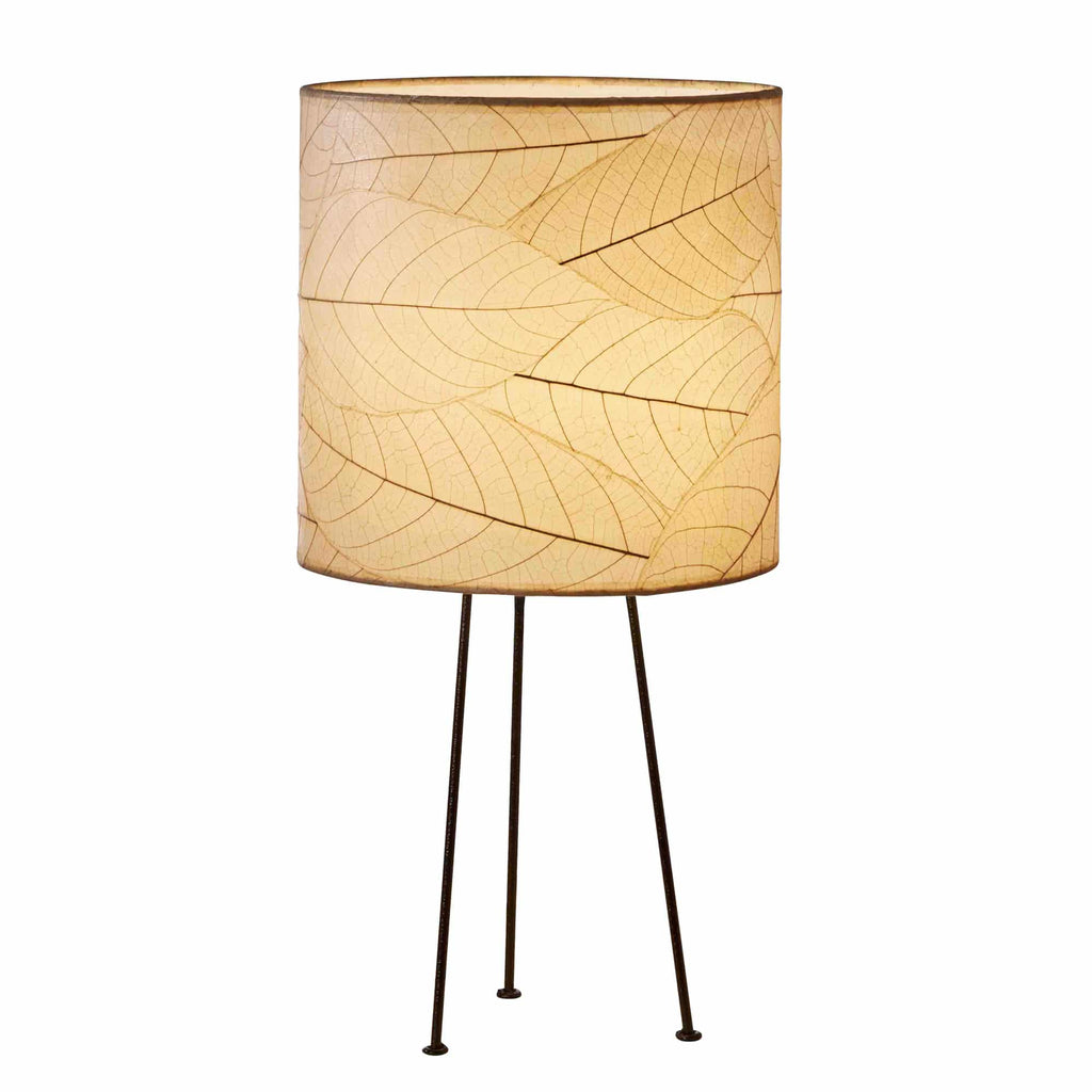 Metal Tripod Drum Table Lamp Natural