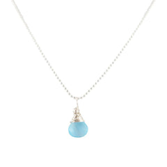 Dainty Briolette Gemstone Necklaces - Choose your Stone