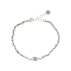 'Protection' Evil Eye Bracelet in Sterling Silver & Quartz