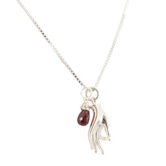 Gyana Mudra Hand with Garnet Necklace