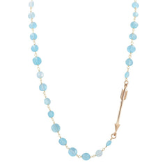 As seen on Baby Daddy - Blue Chalcedony and Bronze Arrow Necklace