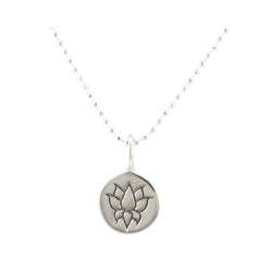 Tiny Round Lotus Flower Necklace