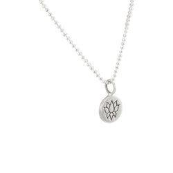 Tiny Round Lotus Flower Necklace