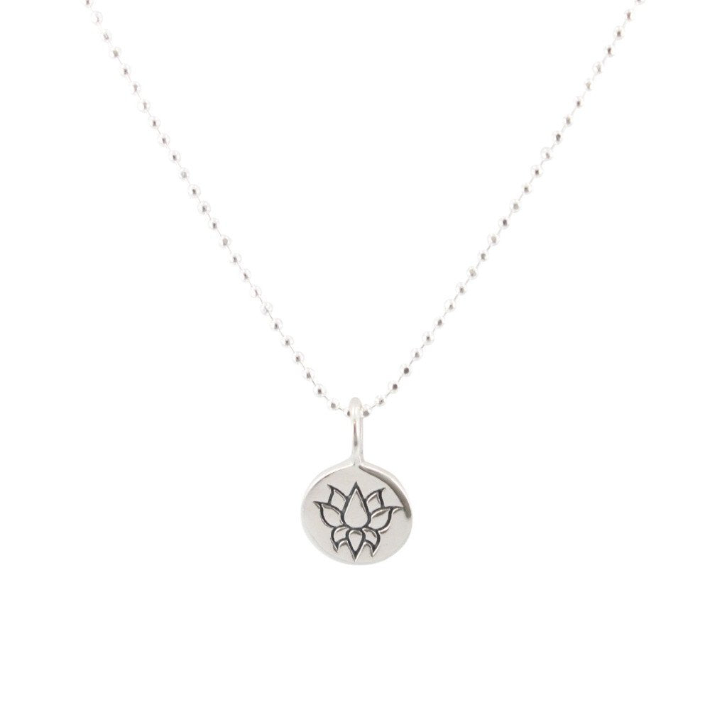 Tiny Round Lotus Flower Necklace