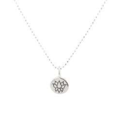 Tiny Round Lotus Flower Necklace