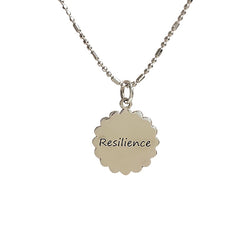 Resilience Mandala Affirmation Double Sided Necklace in Sterling Silver