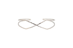 Crossed Wire Cuff Bracelet in Sterling Silver