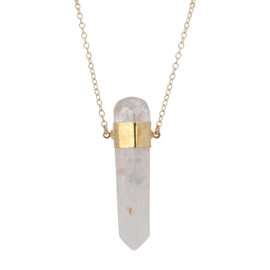 Clear Quartz Necklace on a 32