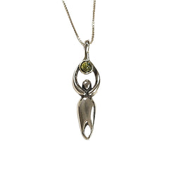 Lunar Goddess with Gemstone Necklace on an 18