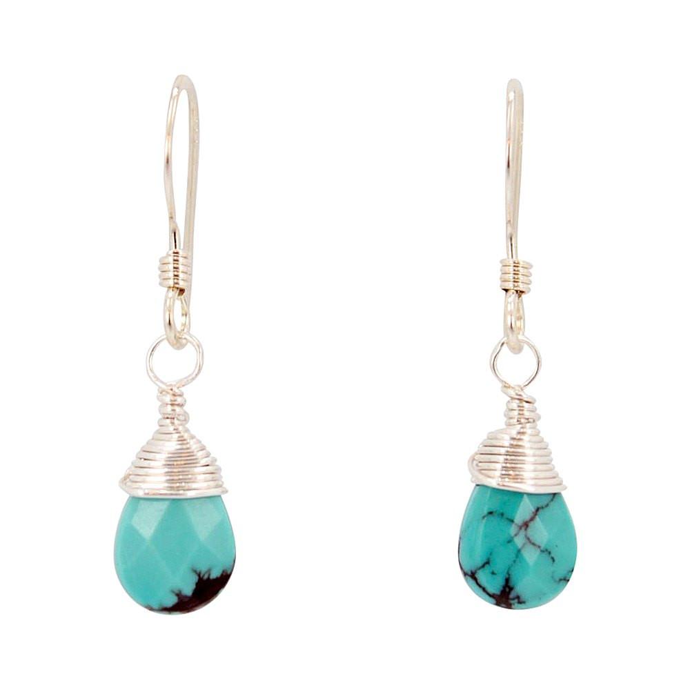 Throat Chakra - Turquoise Briolette Gemstone Earrings