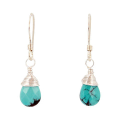 Throat Chakra - Turquoise Briolette Gemstone Earrings