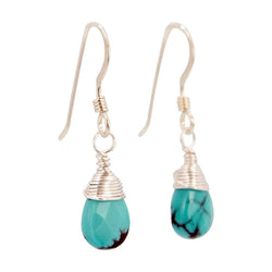 Throat Chakra - Turquoise Briolette Gemstone Earrings
