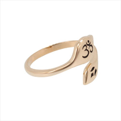 Om (Aum) and Lotus Ring in Bronze