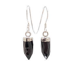 New Stones! Silver Gemstone Point Dangle Earrings