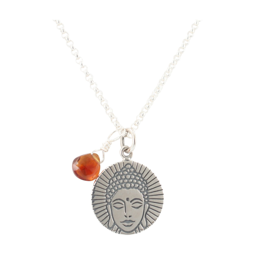 Round Buddha with Citrine Gemstone Necklace