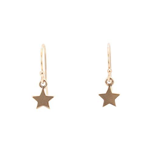Tiny Star Dangle Earrings in Bronze