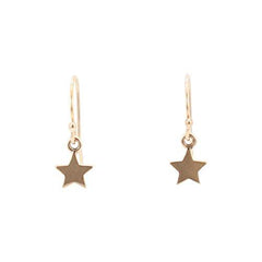 Tiny Star Dangle Earrings in Bronze
