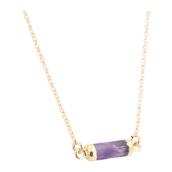 Petite Gemstone Bar Necklace in Gold or Silver,