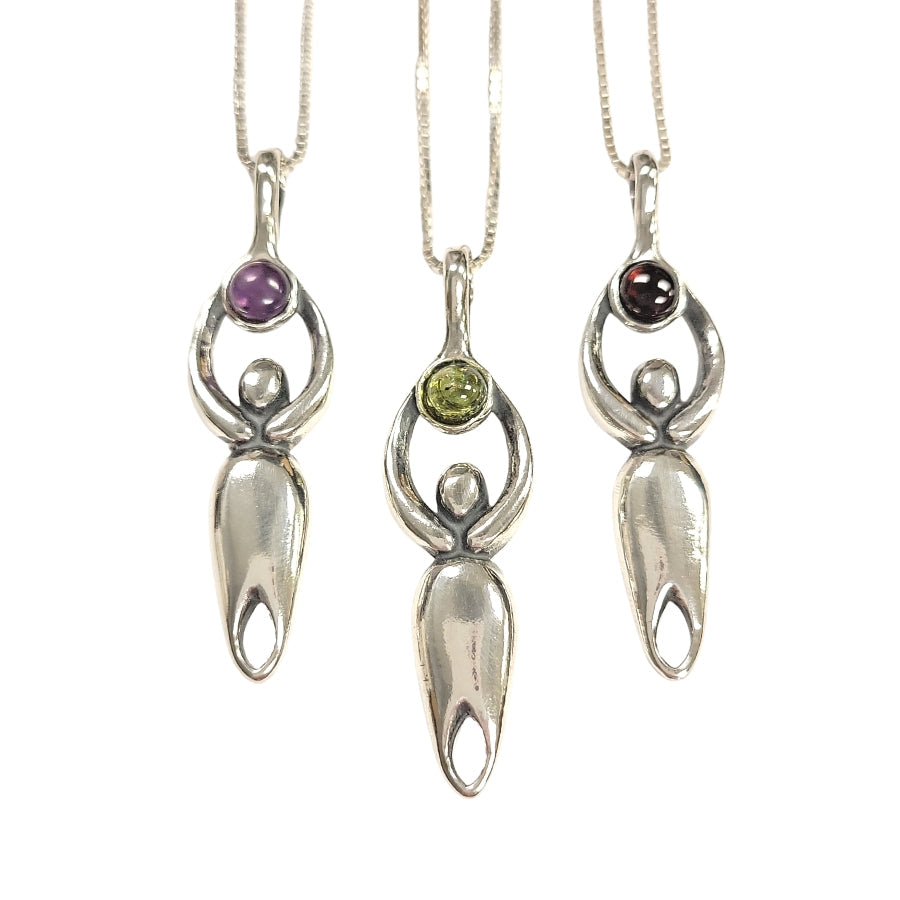 Lunar Goddess with Gemstone Necklace on an 18