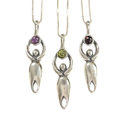 Lunar Goddess with Gemstone Necklace on an 18