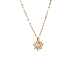 Tiny Bronze Lotus Flower Gold Necklace