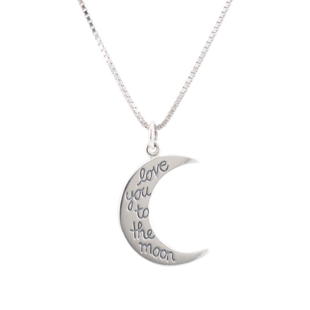 I Love You to the Moon and Back - Moon Necklace in Sterling Silver
