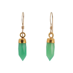 Gold Gemstone Point Dangle Earrings