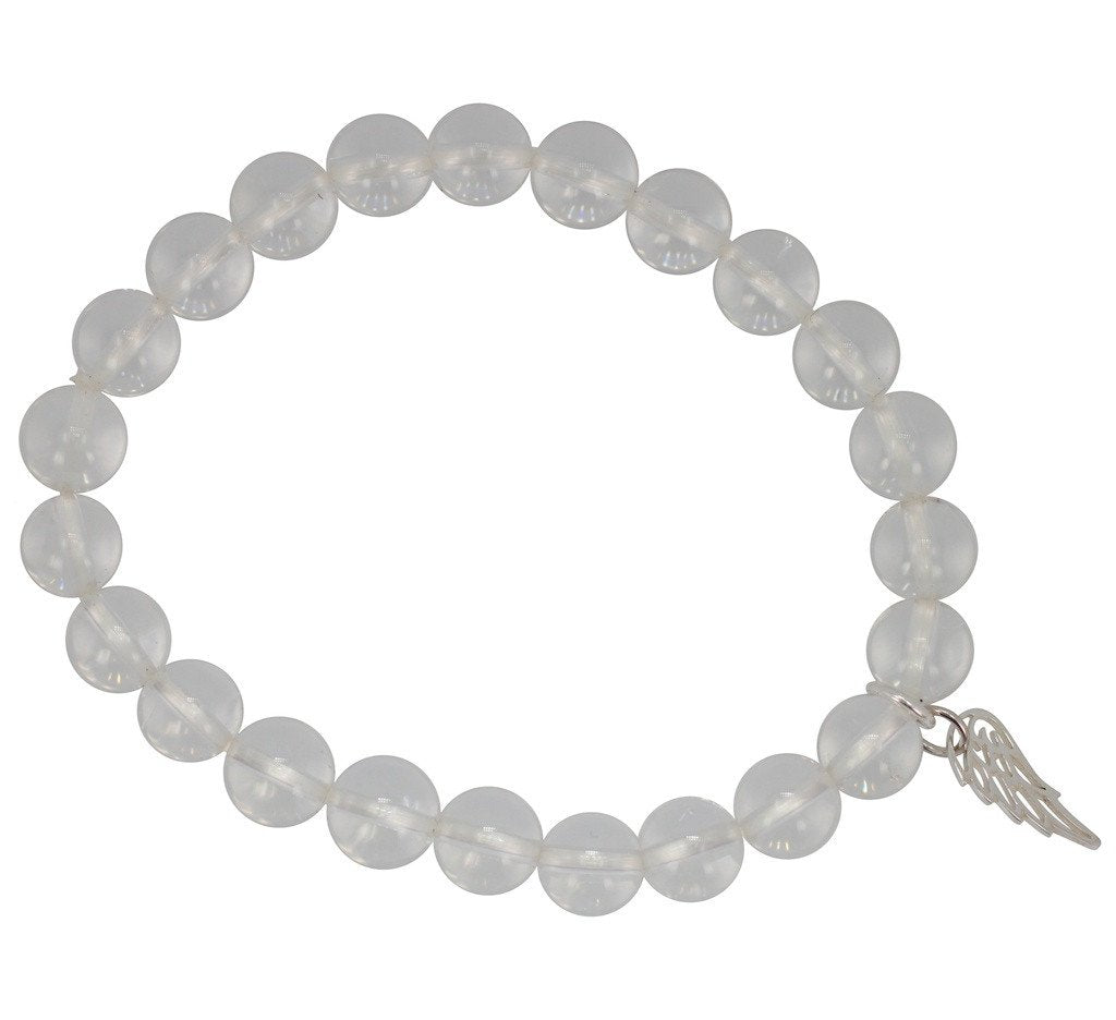 Quartz Angel Wing Charm Healing Bracelet