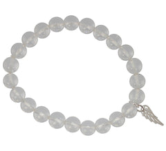 Quartz Angel Wing Charm Healing Bracelet
