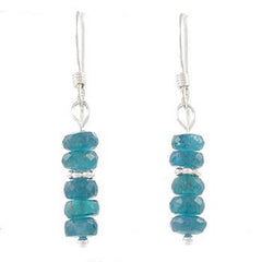 Dainty Blue Apatite and Sterling Silver Dangle Earrings