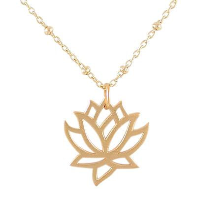 Lotus Necklace in Gold Plated Bronze