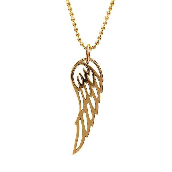 Large Angel Wing Pendant in Bronze on a 18