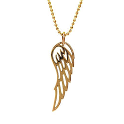 Large Angel Wing Pendant in Bronze on a 18