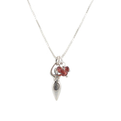 Fertility Goddess Necklace with Garnet Gemstones