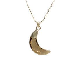 Crescent Moon Gemstone Necklace in Sterling Silver, 12 Stone Choice
