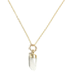 Small Gold Gem Point Necklace, Stone Choice