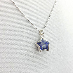 Star Shape Gemstone Necklace in Sterling Silver, Stone Choice