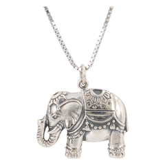 Good Luck Elephant Necklace in Sterling Silver
