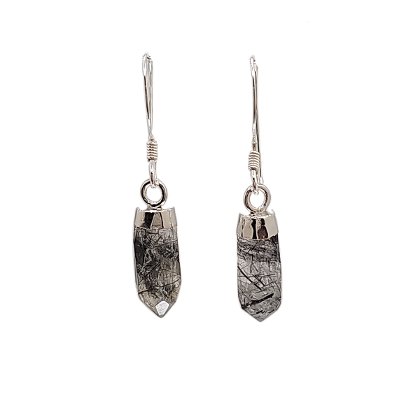 New Stones! Silver Gemstone Point Dangle Earrings