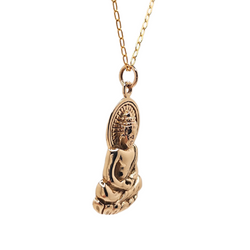 Limited Edition Detailed Sitting Young Buddha Necklace on a 16